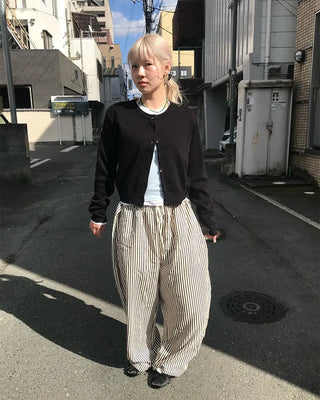 Simple round neck cardigan