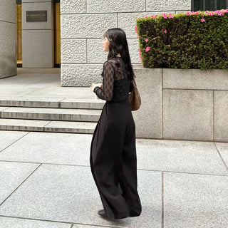 Pintuck wide slacks