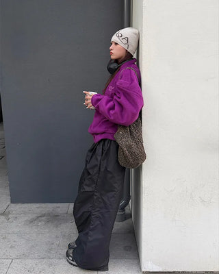 Waist string parachute pants