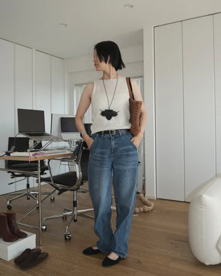 Linen knit sleeveless top