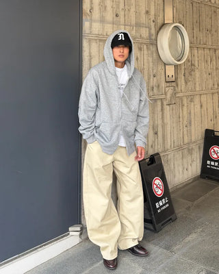 Fleece-lined hooded zip-up parka