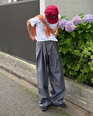 Pintuck wide slacks