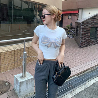 Ribbon Graphic Crop T-Shirt