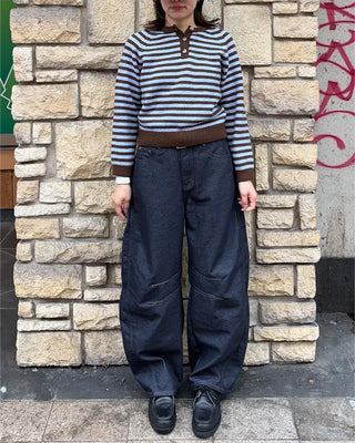 (Unisex) Dart Balloon Denim Pants