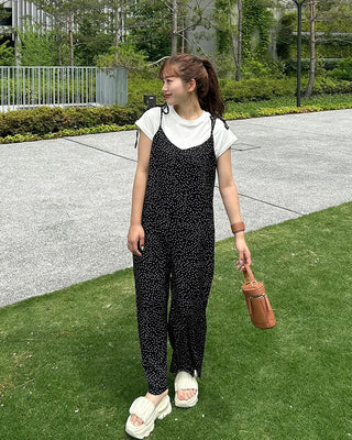 Polka Dot Strap Overalls