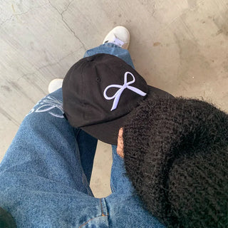 Ribbon embroidered ball cap
