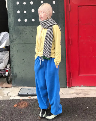 Waist string fleece pants