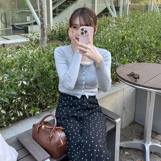 Cropped basic cardigan
