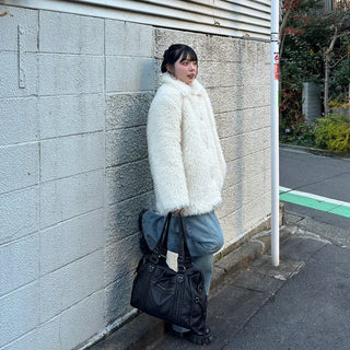 Boa Collar Oversized Jacket