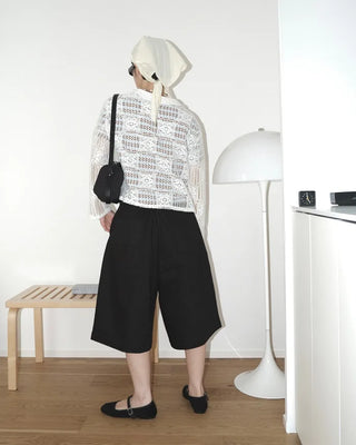 Bermuda One-Pleat Cotton Pants