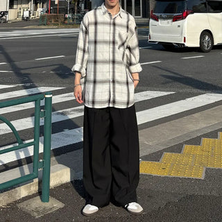Pintuck wide slacks