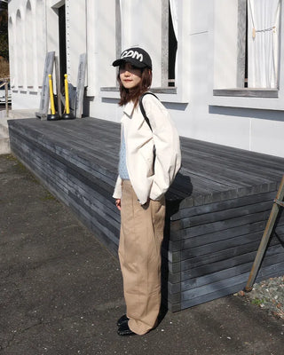 Side panel cotton pants