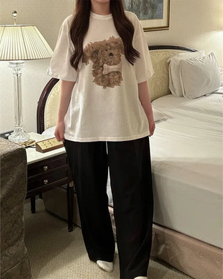 Oversized puppy half-sleeve t-shirt