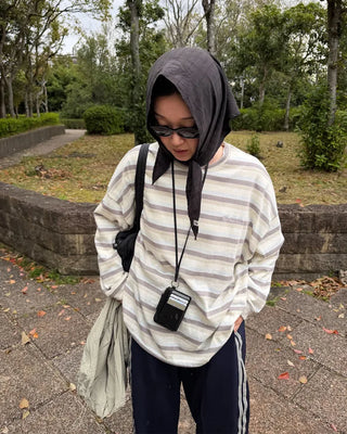 Soft border long-sleeved T-shirt