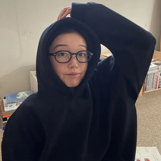 Brushed oversized corduroy hoodie