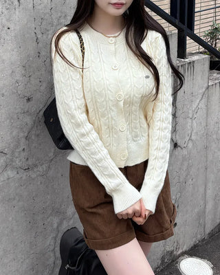 Crop Cable Knit Cardigan