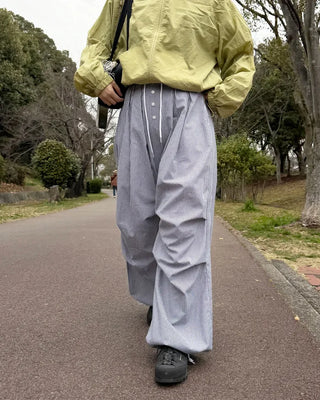Color-block striped pants