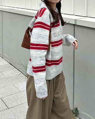 Striped long-sleeved knit