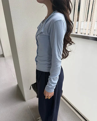 Halter neck layered cardigan