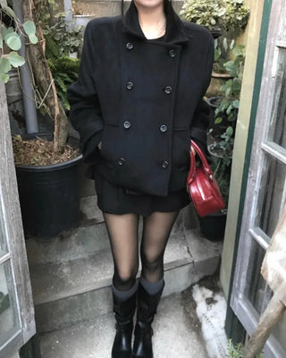 [wool 40%] wool double short coat [2color]