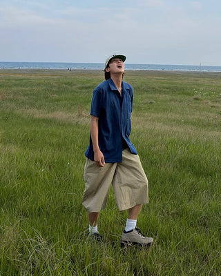 Pocket collar short-sleeved shirt