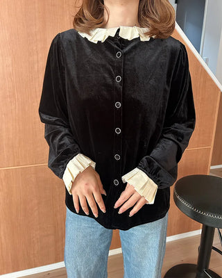 Frill-detailed layered blouse