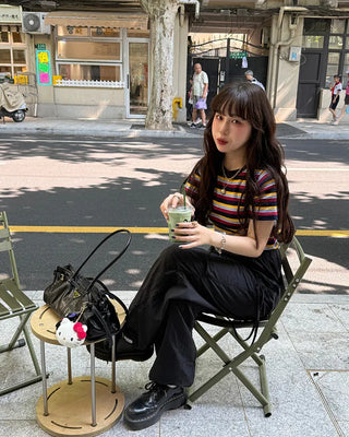 Side Shirring Ribbon Cargo Pants