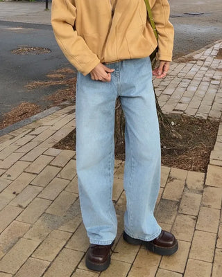 Wide-fit denim pants