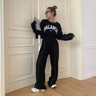 Lettering Sweatshirt Set