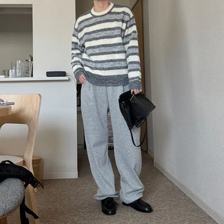 Striped Round Knit Sweater