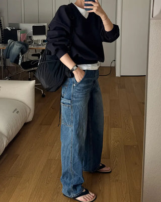 V-neck sweatshirt