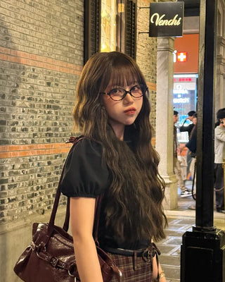 Square buckle shoulder bag