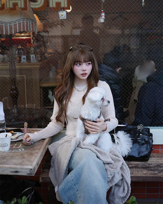 Cherry Cable Knit Cardigan