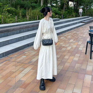 Shirred String Long Dress