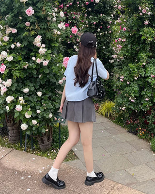 Two-pocket half-moon shoulder bag