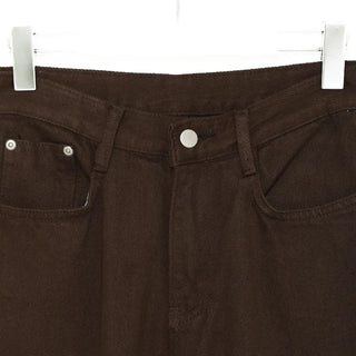 Colored cotton wide-leg pants