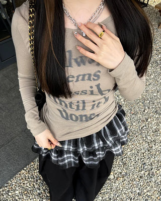 Lettering See-Through T-Shirt