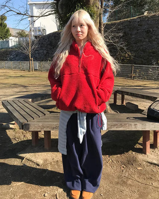 Waist String Fleece Jogger Pants
