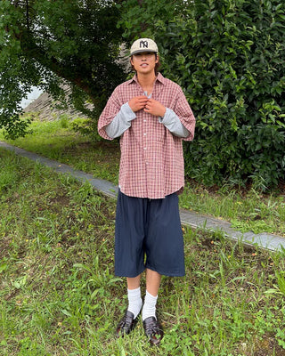 Checked half shirt