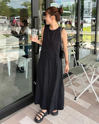 Back-string long dress