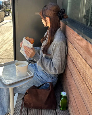Suede shoulder bag