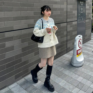 Round neck Nordic cardigan