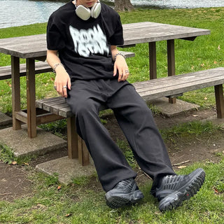 Back-slit balloon pants