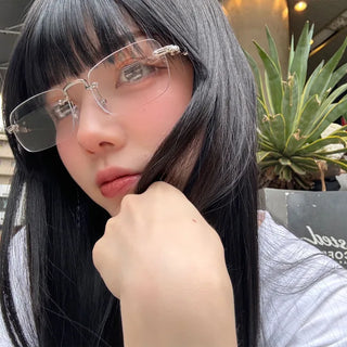 Rimless square glasses