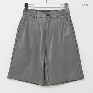 Faux leather shorts