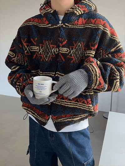 Arrow Ethnic Fleece Zip-up Hoodie