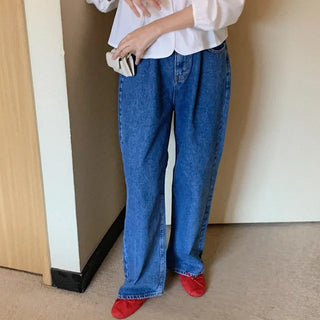 Wide denim pants