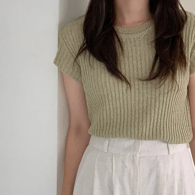 Cap Sleeve Golgi Short Sleeve Knit
