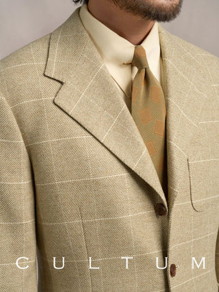 [CULTUM] 1930s Woolen Windowpane Blazer