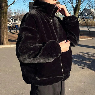 Basic fur zip jacket